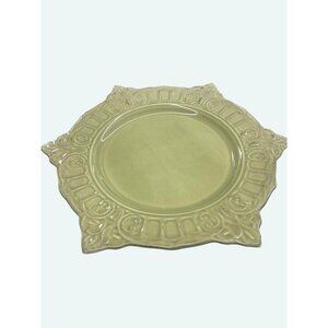 Vintage Sage Green Matceramica Serving Charger Plate